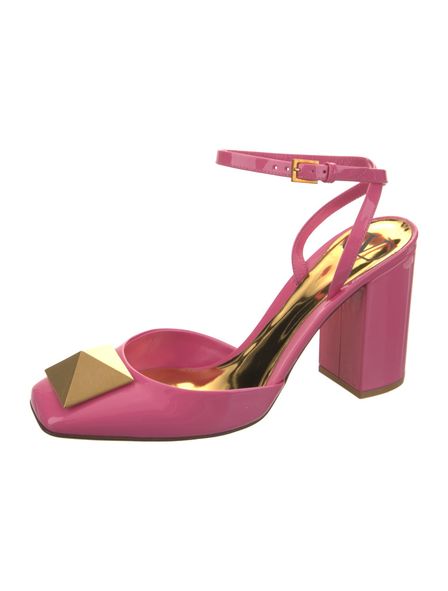 Valentino Patent Leather Studded Accents Slingback Pumps