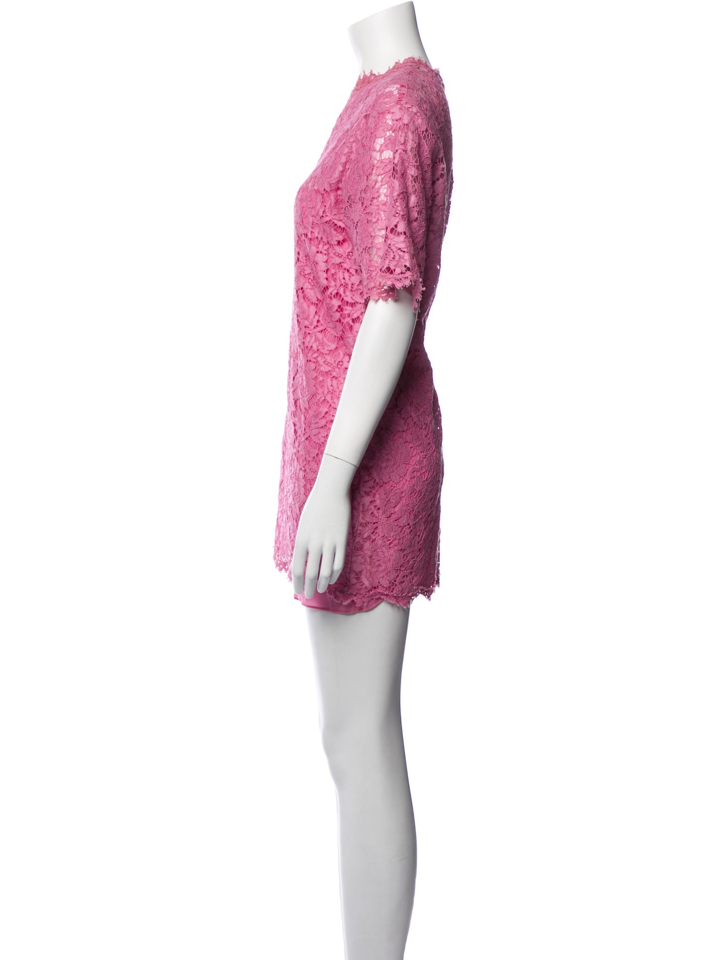 Valentino Lace Pattern Mini Dress - Pink Dresses, Clothing - VAL457407 |  The RealReal