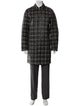 Valentino Wool Houndstooth Print Trench Coat