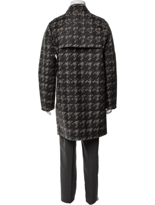 Valentino Wool Houndstooth Print Trench Coat