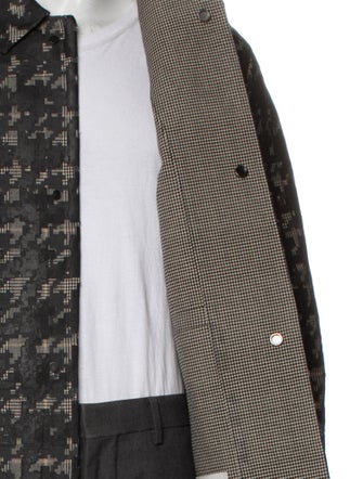 Valentino Wool Houndstooth Print Trench Coat