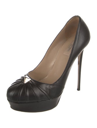 Valentino Leather Studded Accents Pumps