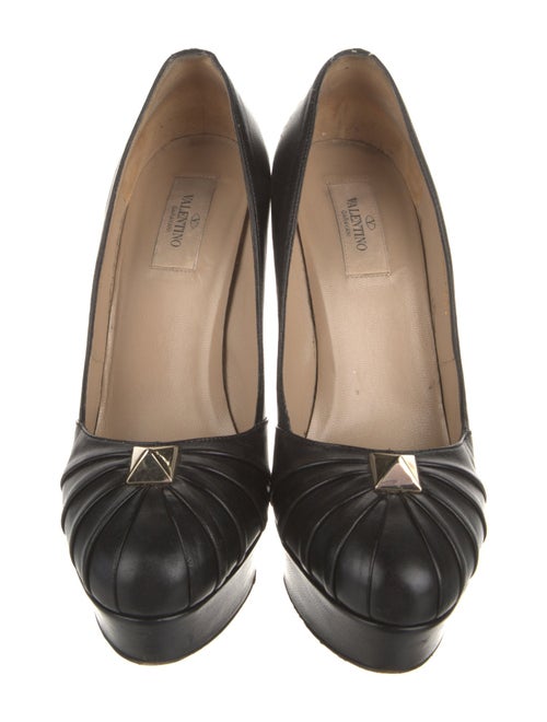 Valentino Leather Studded Accents Pumps