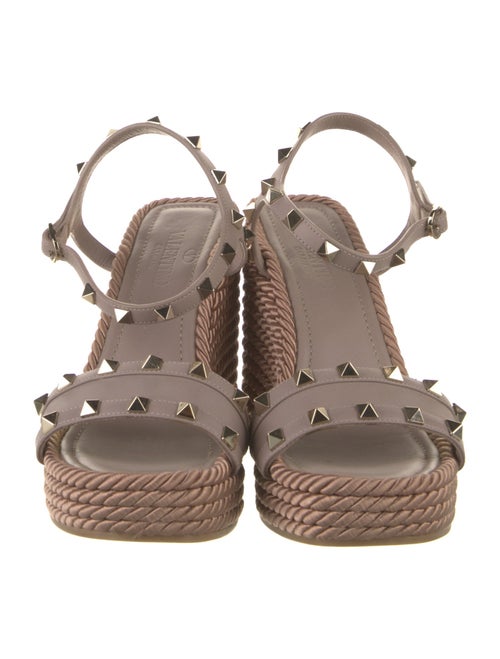 Valentino Rockstud Accents Leather Espadrilles