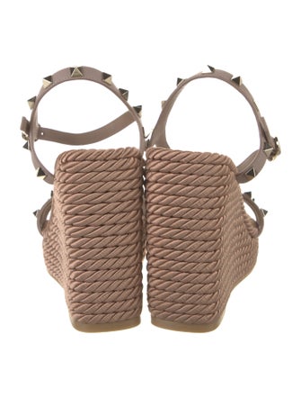 Valentino Rockstud Accents Leather Espadrilles