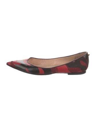 Valentino Rockstud Accents Leather Ballet Flats