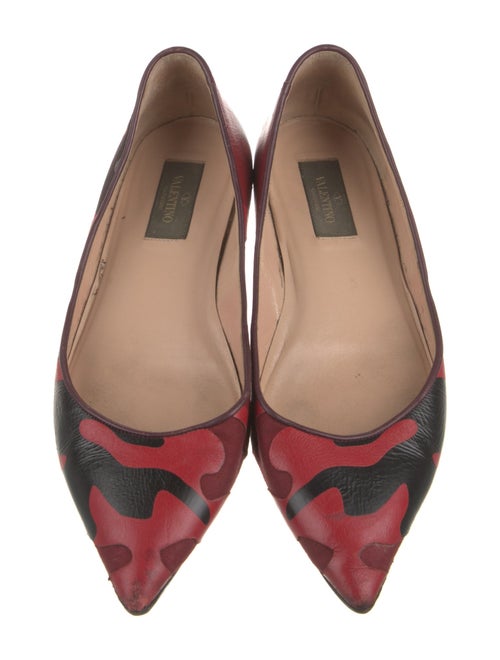 Valentino Rockstud Accents Leather Ballet Flats