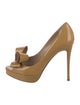 Valentino Patent Leather Bow Accents Sandals