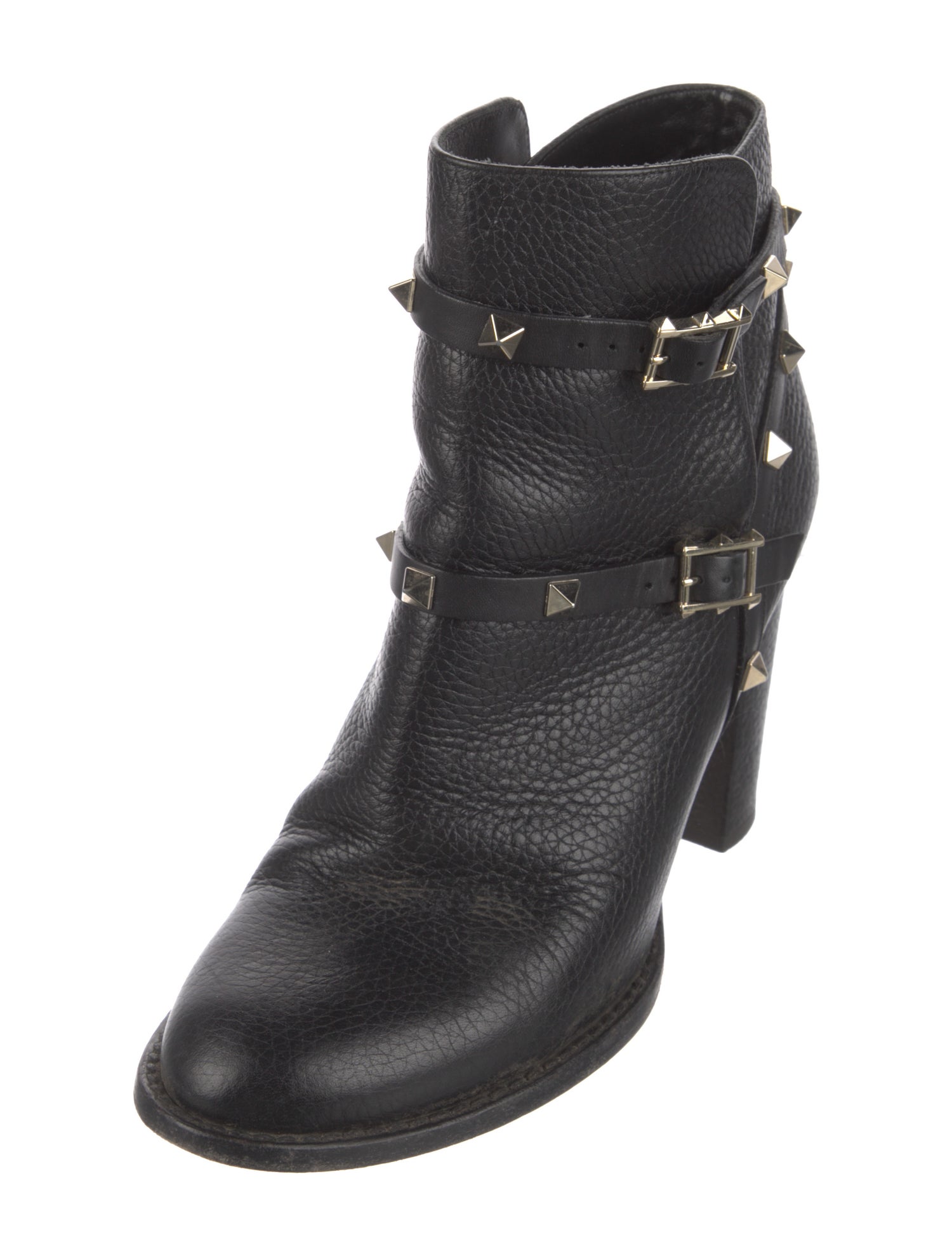 Valentino Rockstud Accents Leather Boots