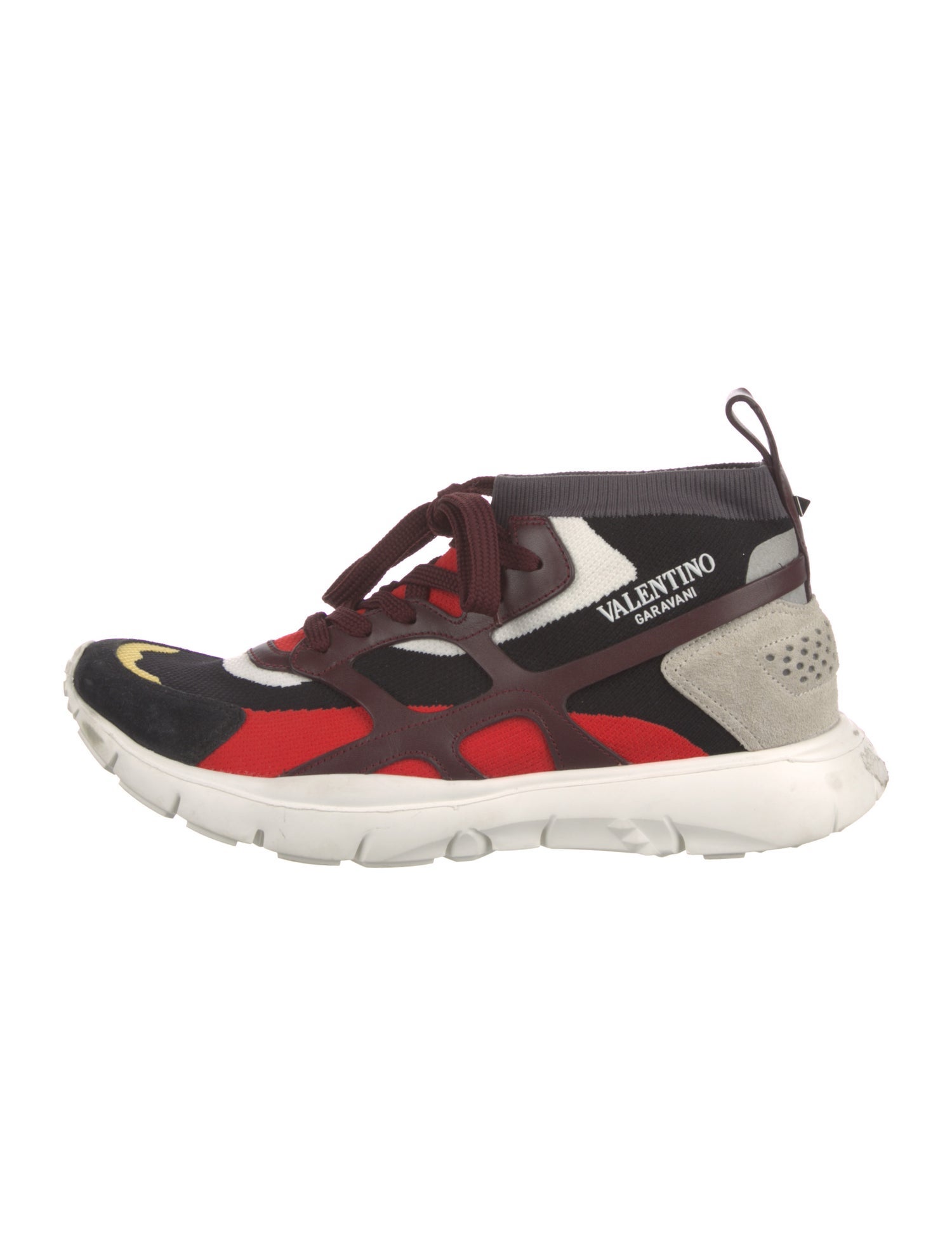 Valentino Nylon Colorblock Pattern Sock Sneakers