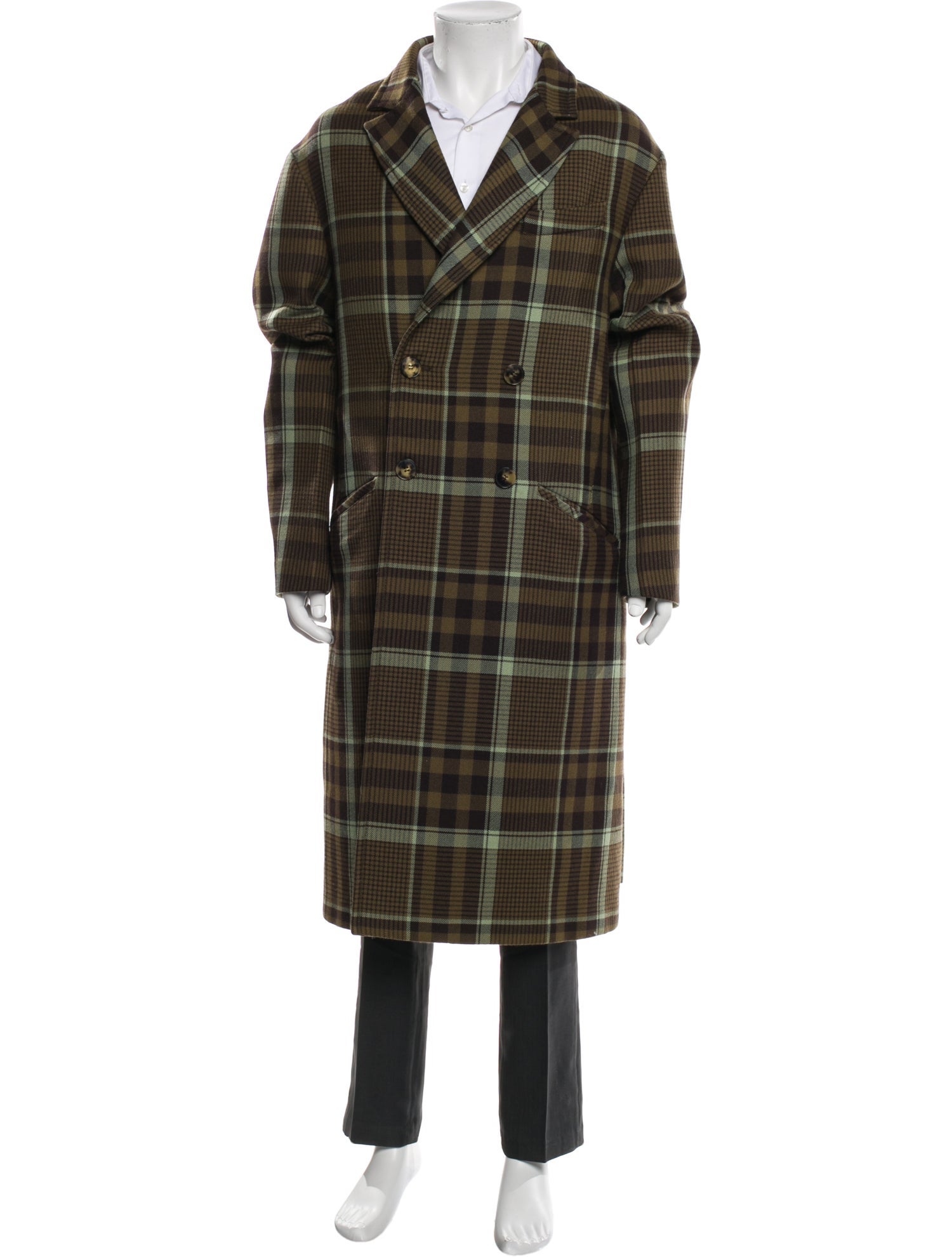 Valentino Virgin Wool Plaid Print Coat