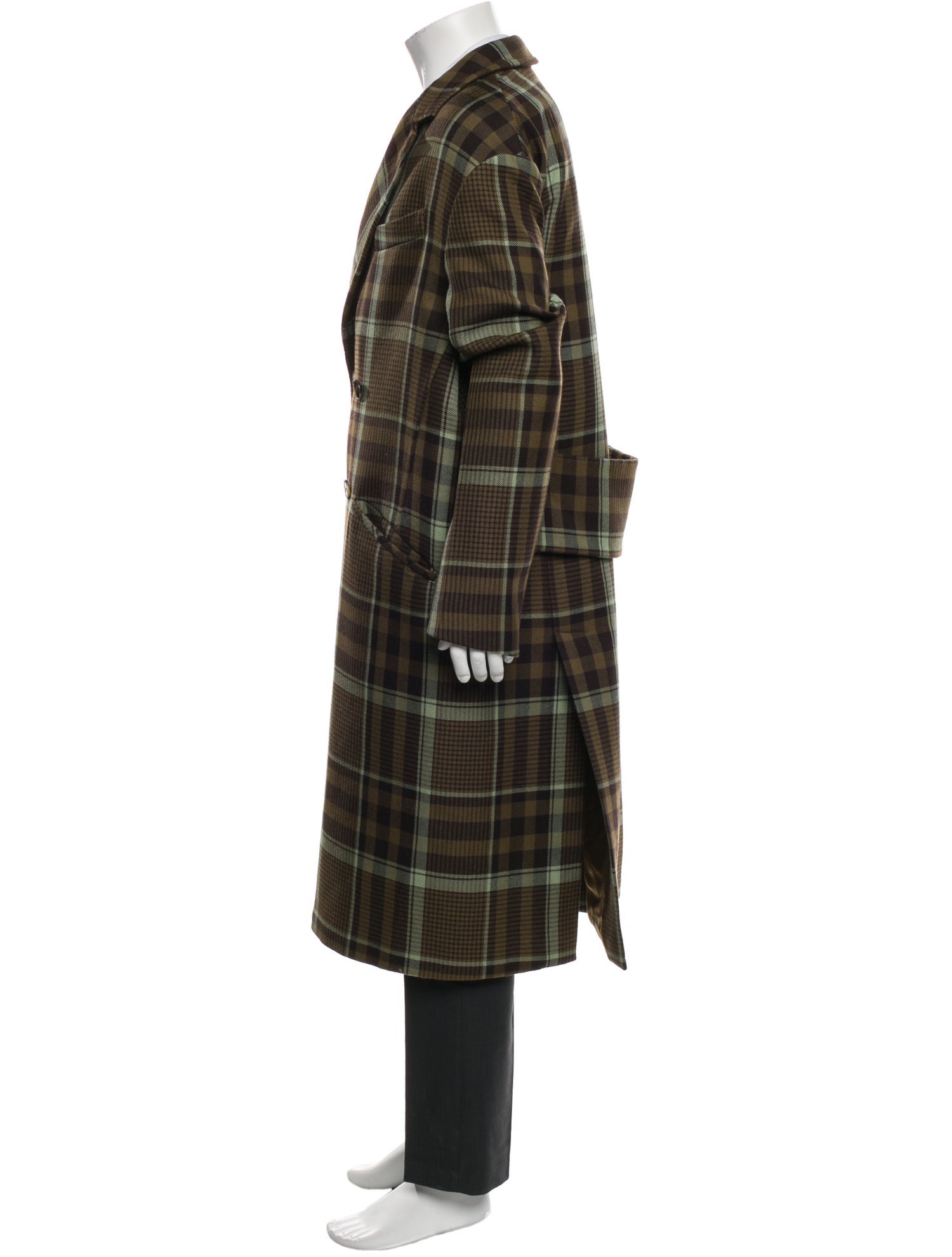 Valentino Virgin Wool Plaid Print Coat