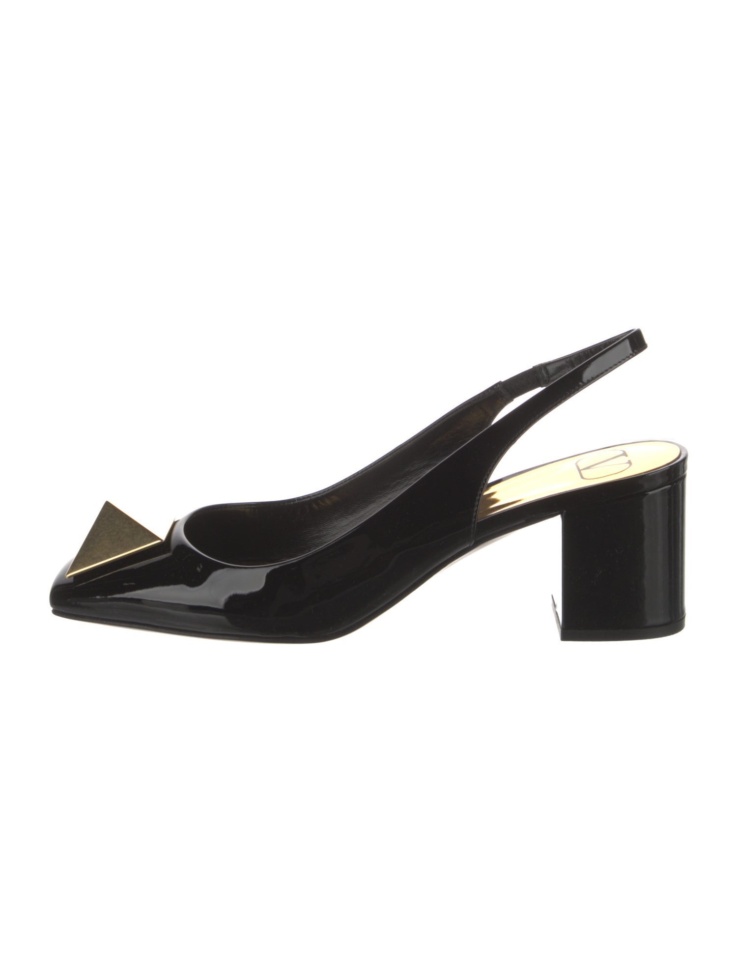 Valentino Rockstud Accents Patent Leather Slingback Pumps