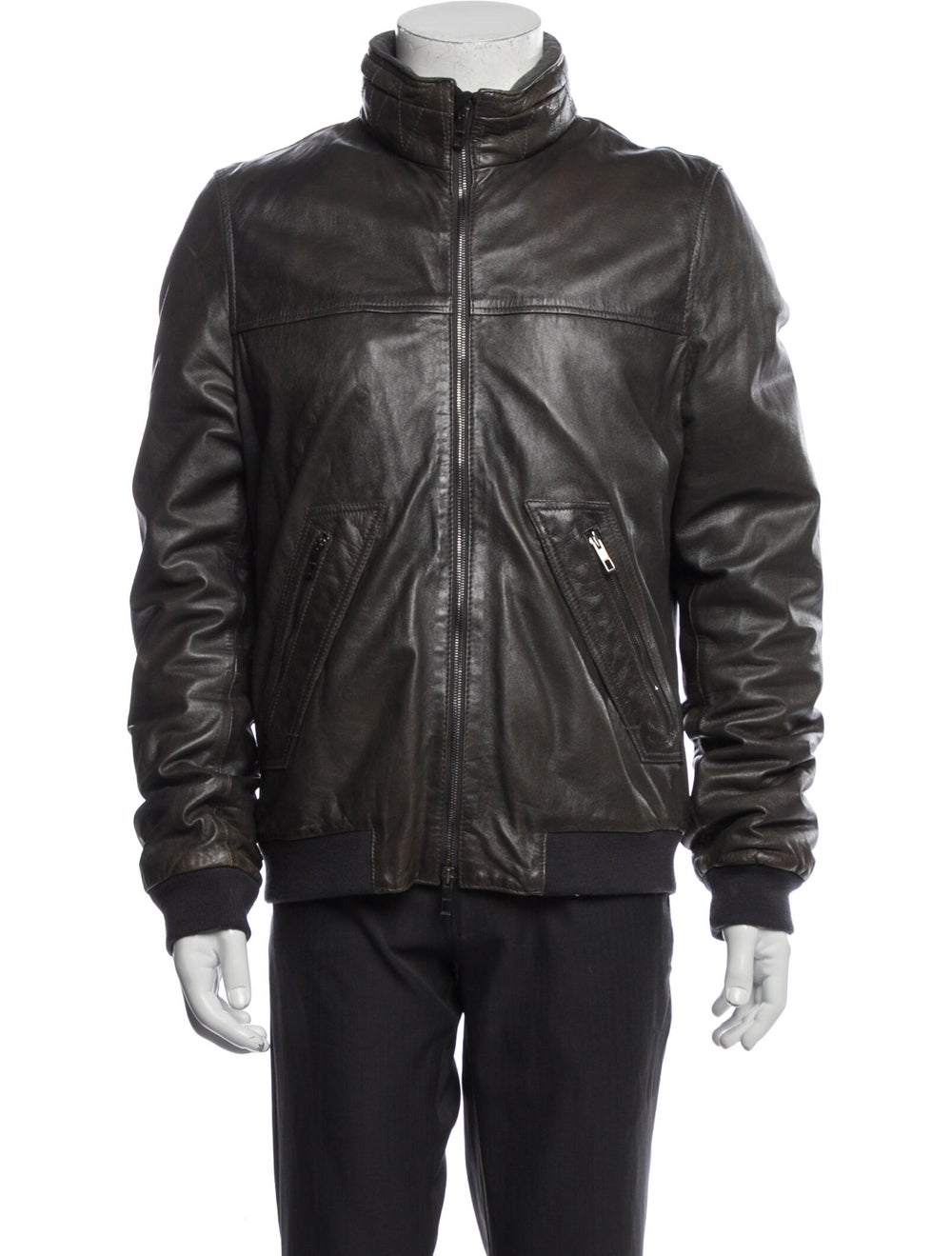 Valentino Lambskin Moto Jacket Black Rockstud Accents
