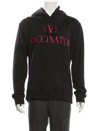 Valentino Graphic Print V-Neck Hoodie