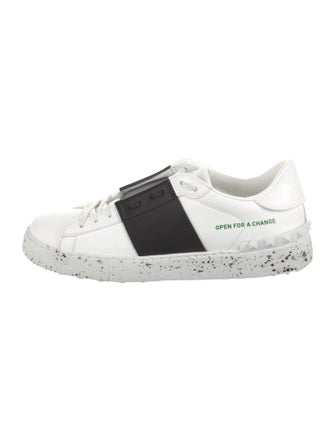 Valentino Leather Colorblock Pattern Sneakers