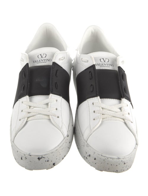 Valentino Leather Colorblock Pattern Sneakers