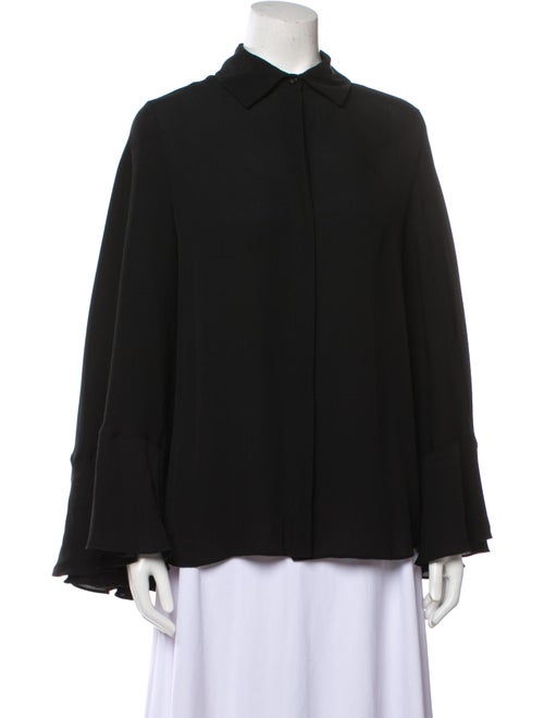 Valentino Silk Long Sleeve Button-Up Top