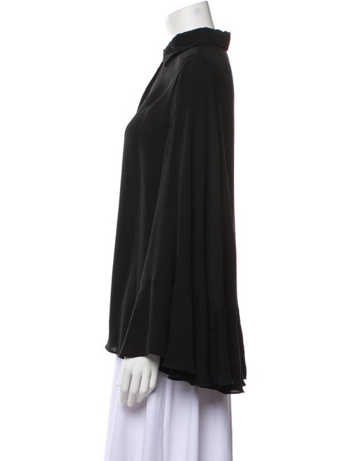 Valentino Silk Long Sleeve Button-Up Top