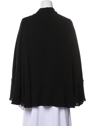 Valentino Silk Long Sleeve Button-Up Top