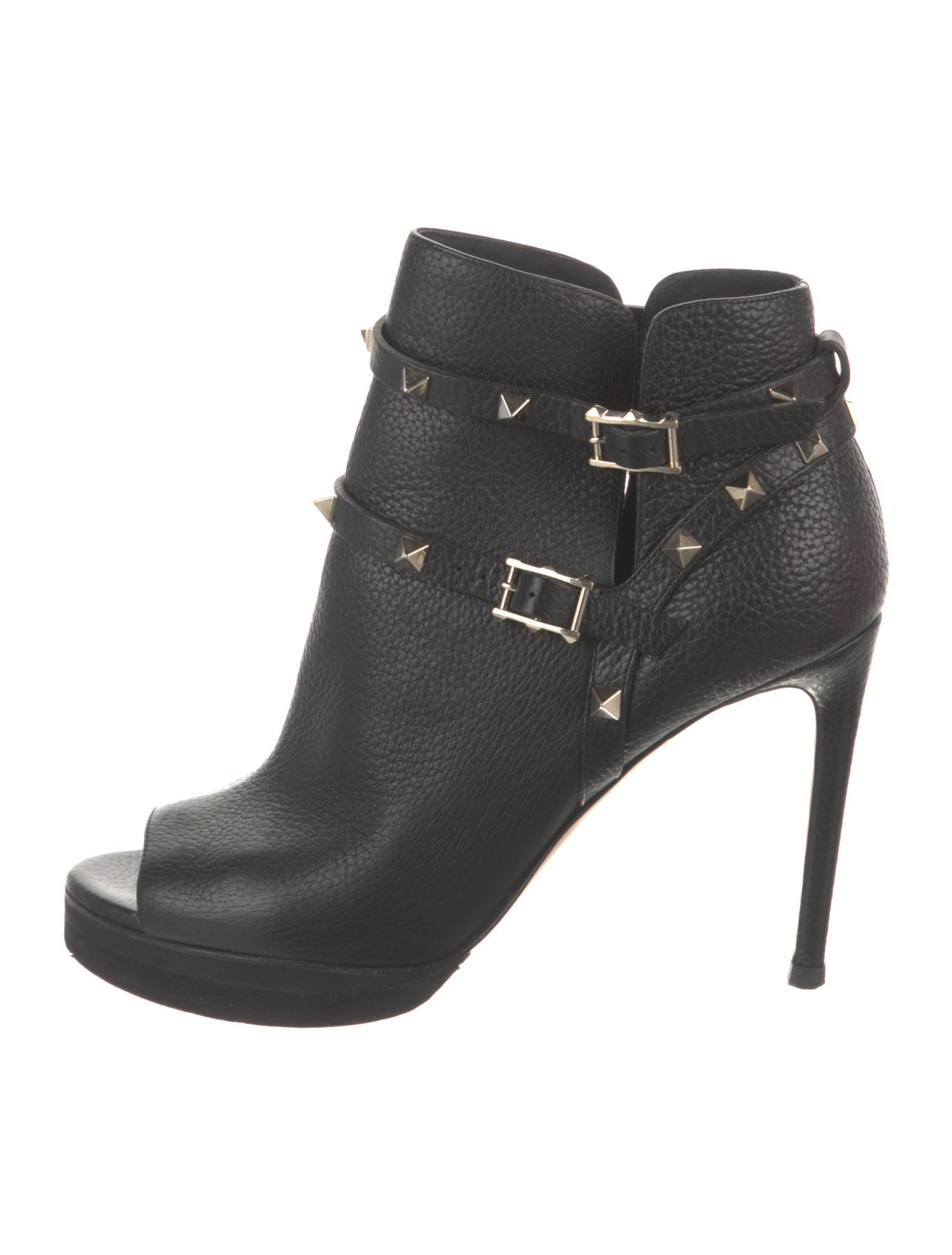 Valentino Rockstud Accents Leather Boots