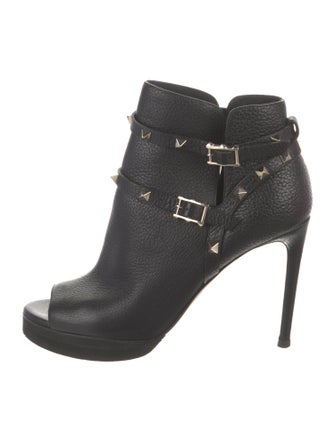 Valentino Rockstud Accents Leather Boots
