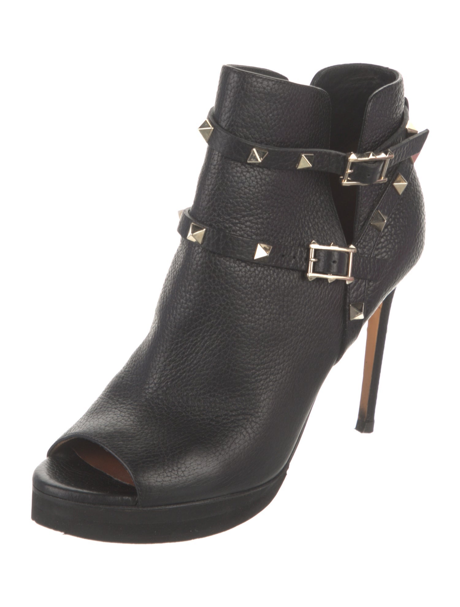 Valentino Rockstud Accents Leather Boots