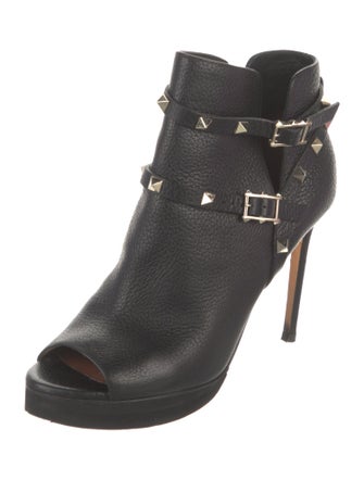 Valentino Rockstud Accents Leather Boots