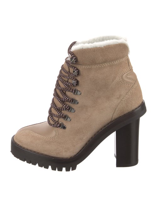 Valentino Rockstud Accents Suede Lace-Up Boots