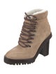 Valentino Rockstud Accents Suede Lace-Up Boots