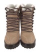 Valentino Rockstud Accents Suede Lace-Up Boots