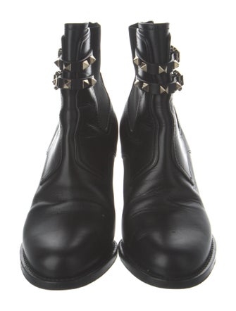 Valentino Leather Studded Accents Boots