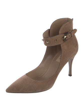 Valentino Rockstud Accents Suede Pumps