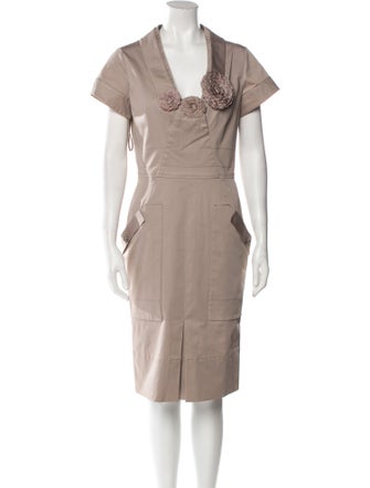 Valentino V-Neck Midi Length Dress