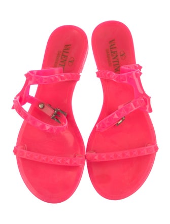 Valentino Rockstud Accents Rubber Sandals
