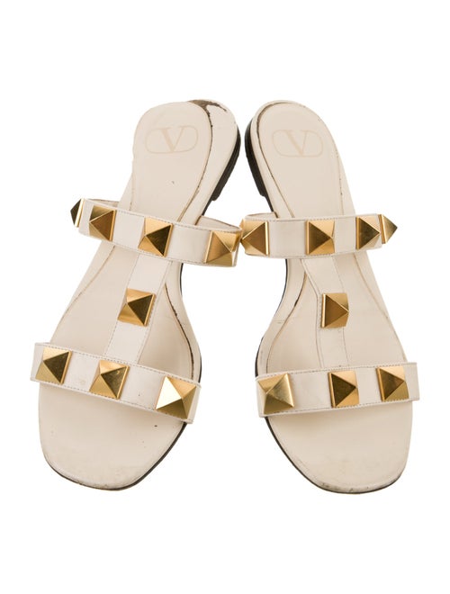 Valentino Rockstud Accents Leather Slides