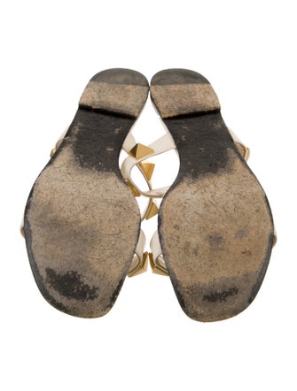 Valentino Rockstud Accents Leather Slides