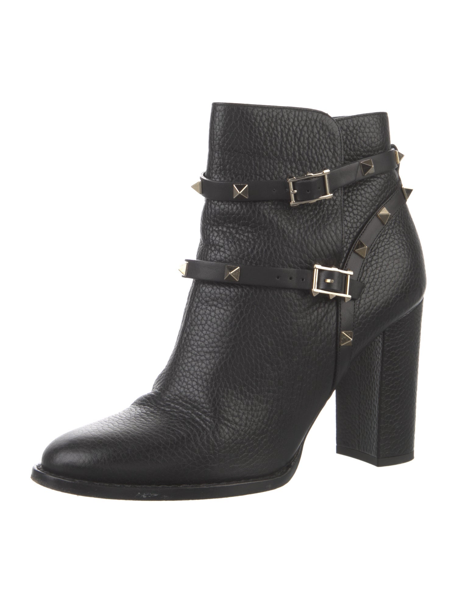 Valentino Rockstud Accents Leather Boots