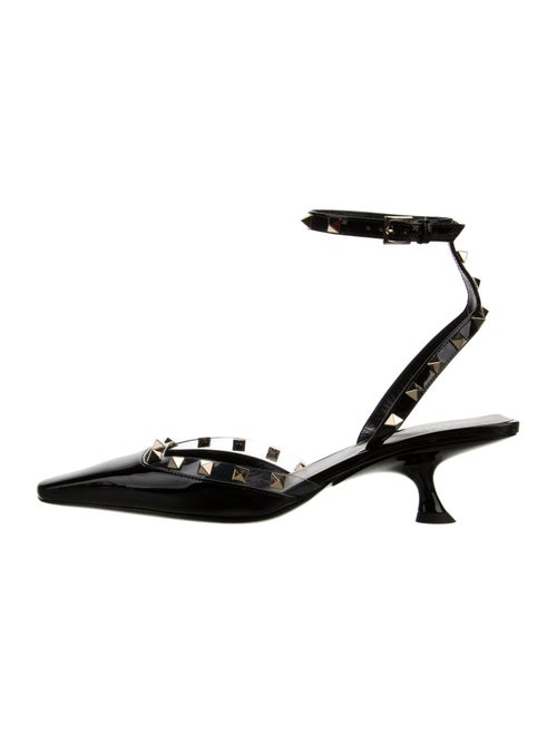 Valentino Patent Leather Studded Accents Slingback Pumps