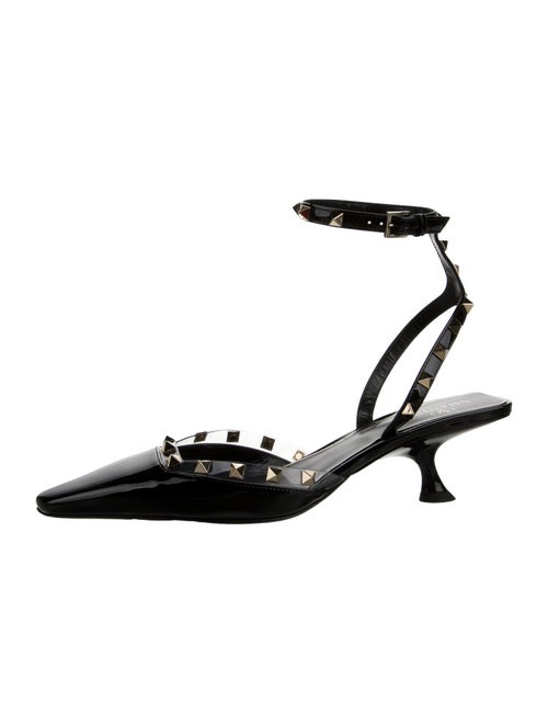 Valentino Patent Leather Studded Accents Slingback Pumps