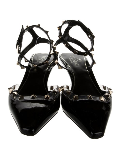 Valentino Patent Leather Studded Accents Slingback Pumps