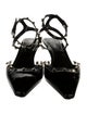 Valentino Patent Leather Studded Accents Slingback Pumps