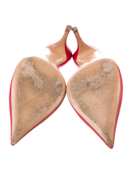 Valentino Leather Chain-Link Accents Slingback Pumps