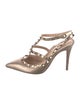 Valentino Rockstud Accents Leather T-Strap Pumps