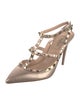 Valentino Rockstud Accents Leather T-Strap Pumps