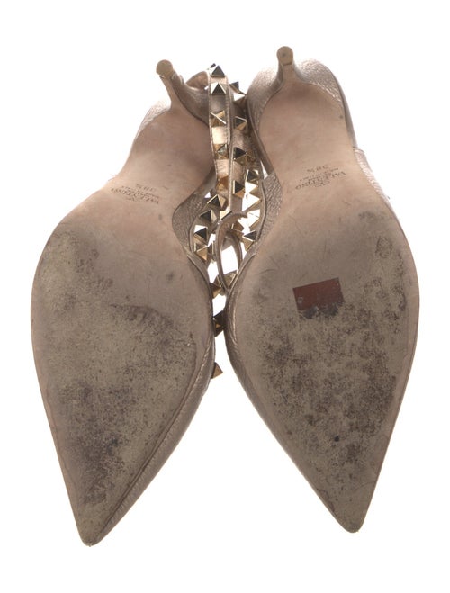Valentino Rockstud Accents Leather T-Strap Pumps