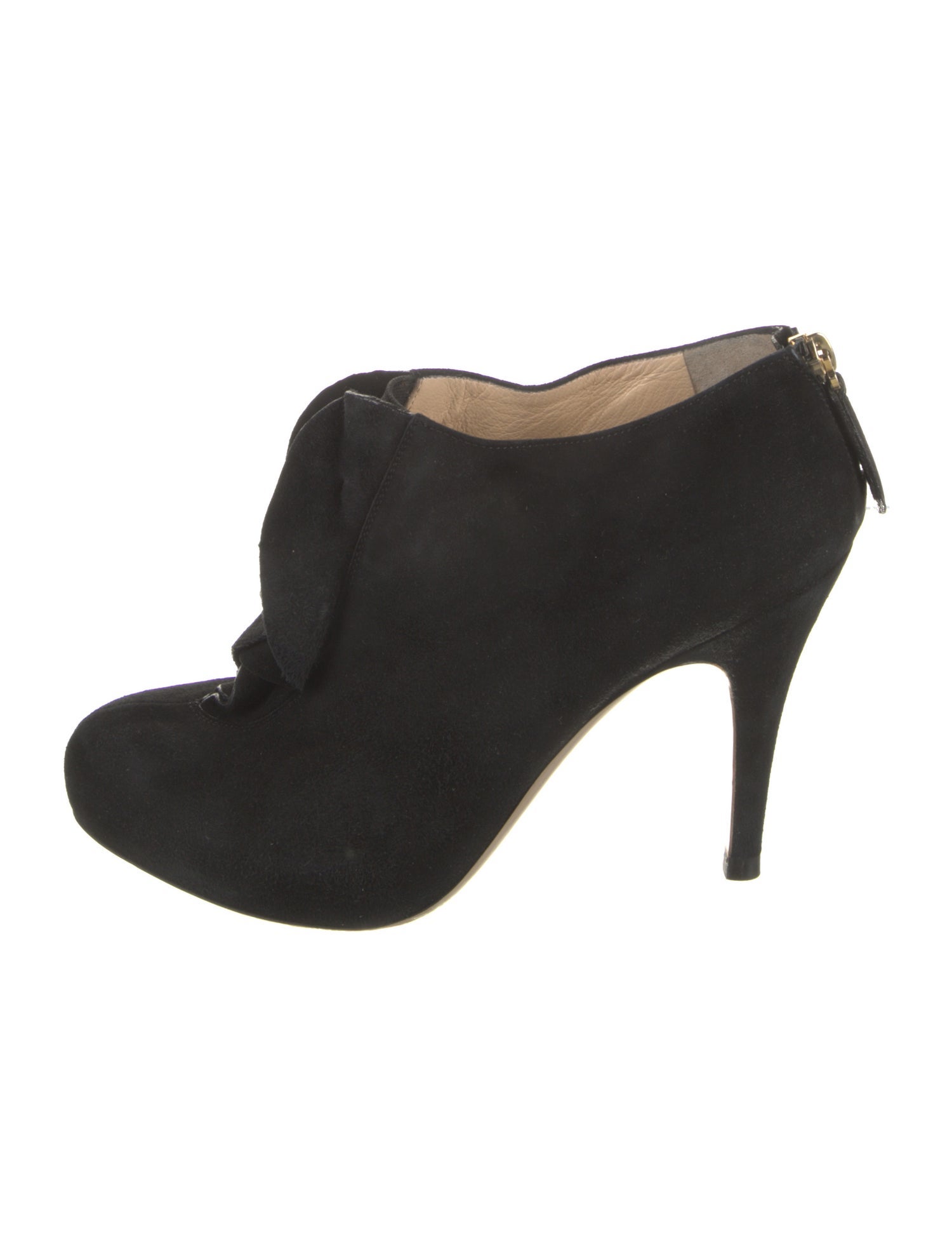 Valentino Suede Ruffle Embellishment Boots