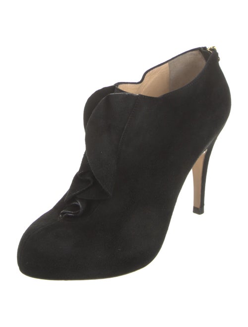 Valentino Suede Ruffle Embellishment Boots