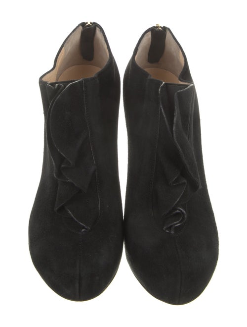 Valentino Suede Ruffle Embellishment Boots