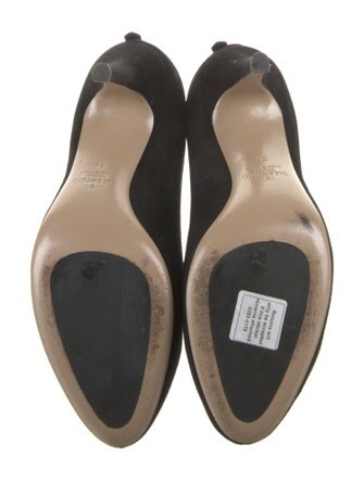 Valentino Suede Ruffle Embellishment Boots